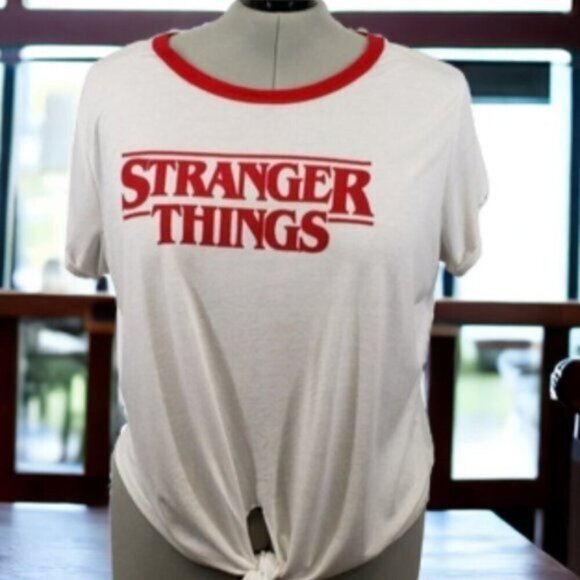 Stranger Things 3X Official Merch Tie Front Tee Retro Style  Netflix - Picture 10 of 10